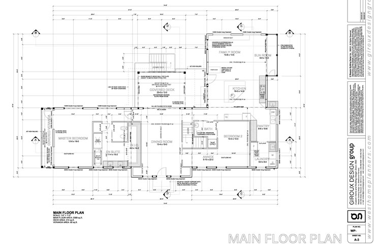 Example of a main floor plan to be submitted for site plan drawings.