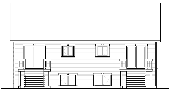 Rear Elevation for House Plan #141503