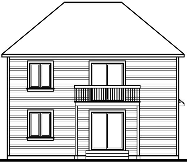 Rear Elevation for House Plan #146902