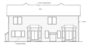 Rear Elevation for House Plan #358482