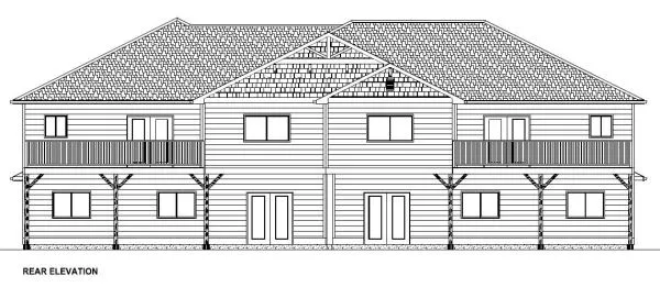 Rear Elevation for House Plan #195137