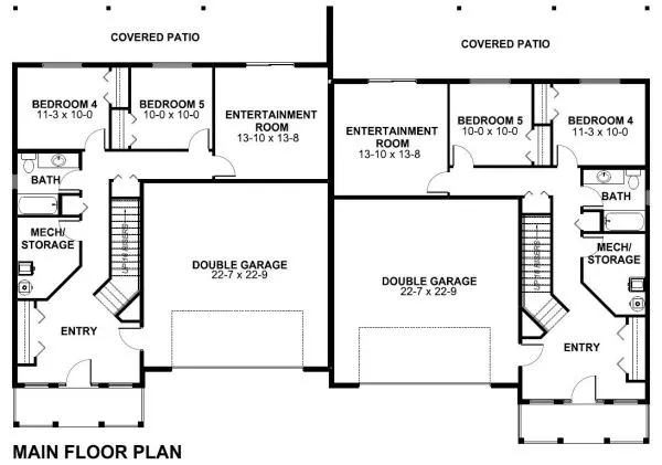 Main Floor Plan for House Plan #195137
