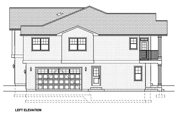 Left Elevation for House Plan #195232