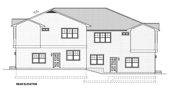 Rear Elevation for House Plan #195232