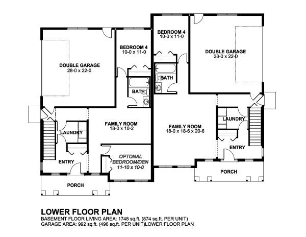 Main Floor Plan for House Plan #195232