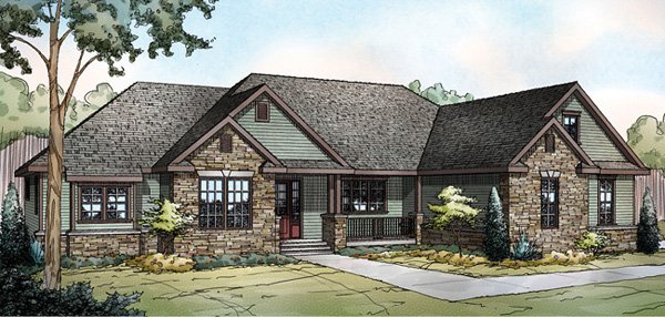 Full Rendering for House Plan #340951