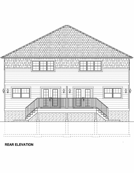 Rear Elevation for House Plan #195259