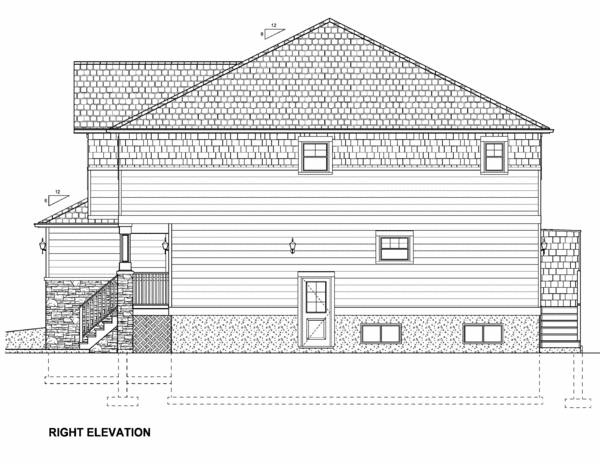 Right Elevation for House Plan #195259