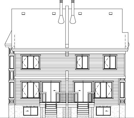 Rear Elevation for House Plan #176995