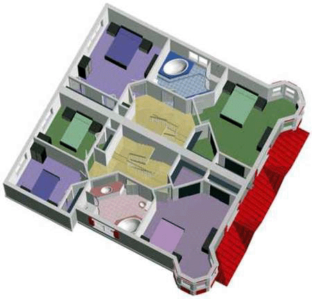 Second Floor Plan for House Plan #176995