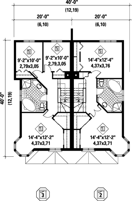 Second Floor Plan for House Plan #176995