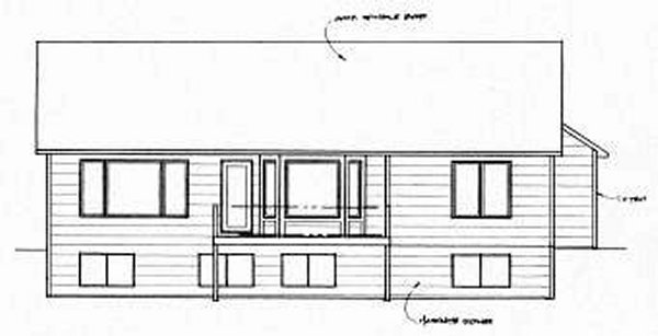 Rear Elevation for House Plan #352451
