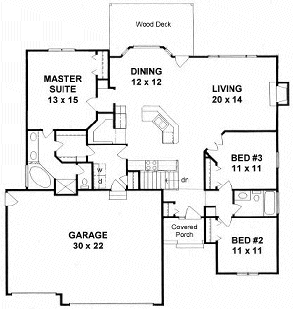 Main Floor Plan for House Plan #352451