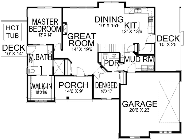 Main Floor Plan for House Plan #803751