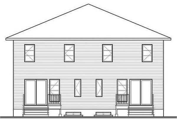 Rear Elevation for House Plan #146503