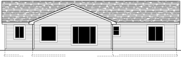 Rear Elevation for House Plan #800841