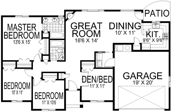 Main Floor Plan for House Plan #800841