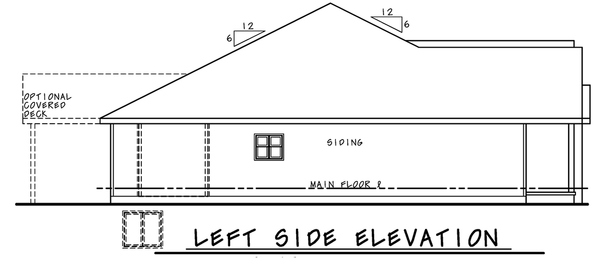 Left Elevation for House Plan #153162