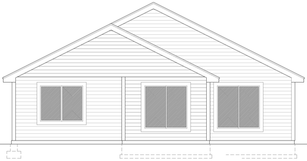 Rear Elevation for House Plan #809841