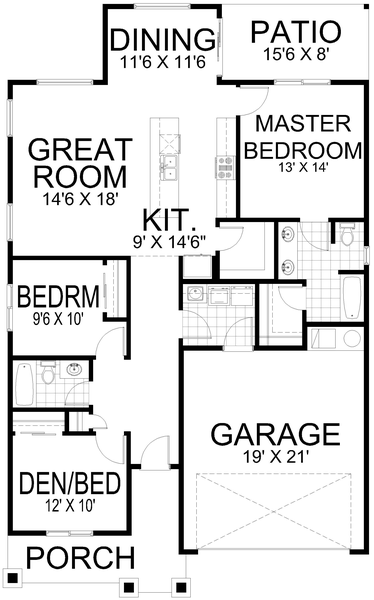 Main Floor Plan for House Plan #809841