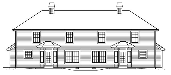 Rear Elevation for House Plan #632116