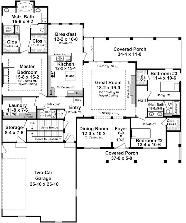 Main Floor Plan for House Plan #214612