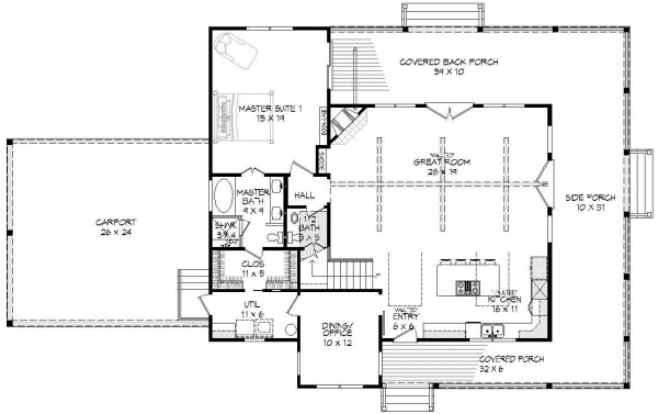 Main Floor Plan for House Plan #699222