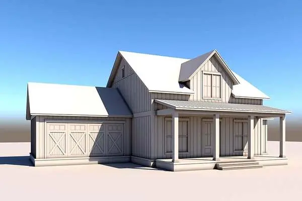 Front & Left- House Plan #309741