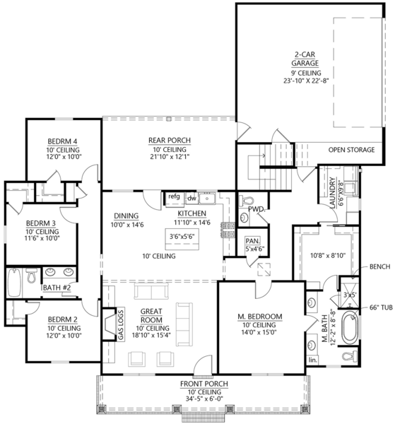 Floorplan for House Plan #905891