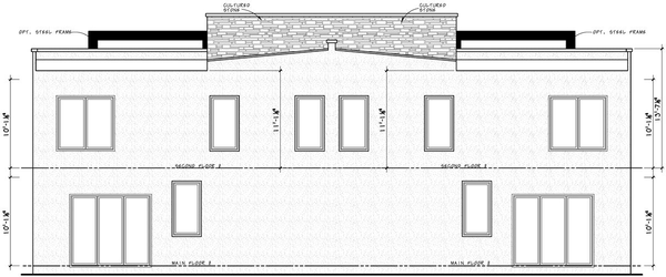 Rear Elevation for House Plan #154684