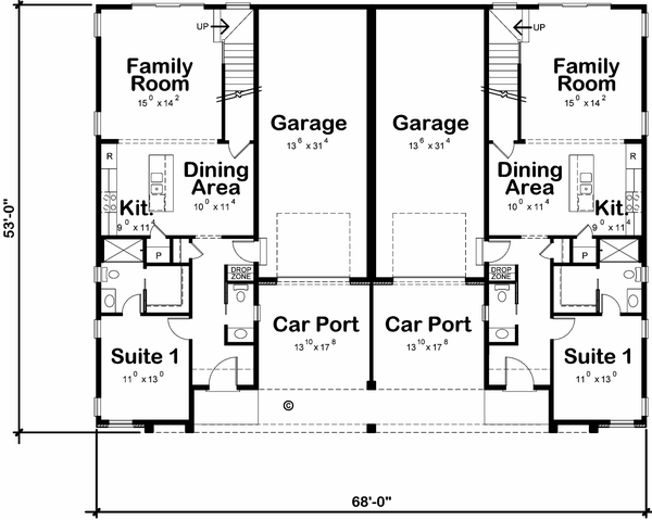 Main Floor Plan for House Plan #154684