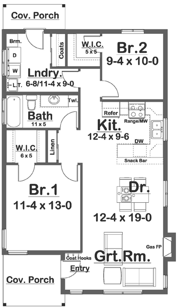 Main Floor Plan for House Plan #203067