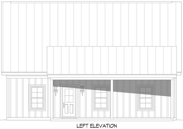 Left Elevation for House Plan #693672