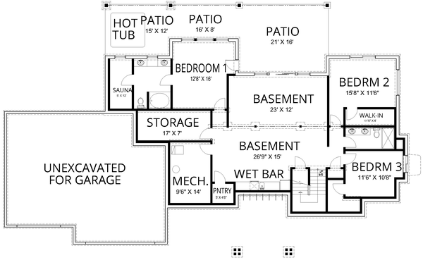 Basement Plan for House Plan #808434