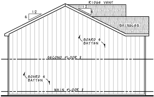 Left Elevation for House Plan #158703