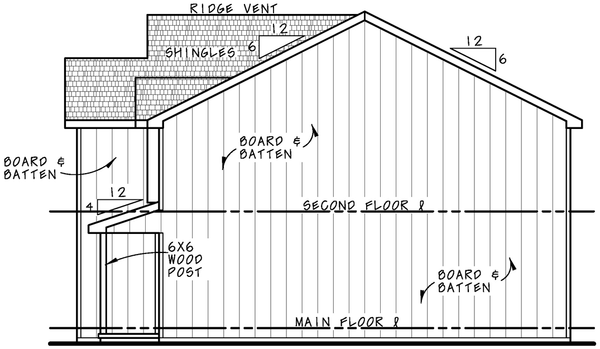 Right Elevation for House Plan #158703