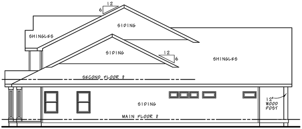 Right Elevation for House Plan #159372