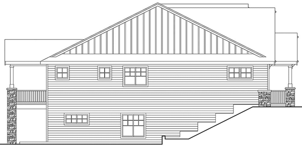 Left Elevation for House Plan #345003