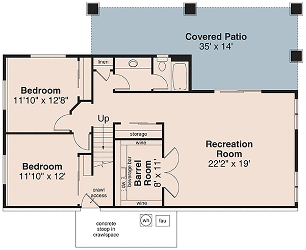 Basement Plan for House Plan #345003