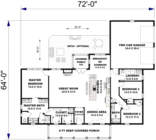 Main Floor Plan for House Plan #436702