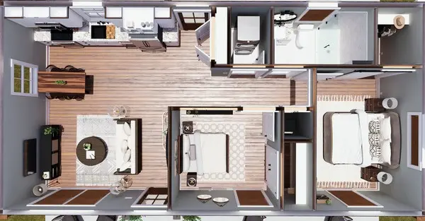 3D Floor Plan- House Plan #431080