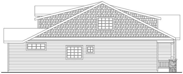 Left Elevation for House Plan #347742