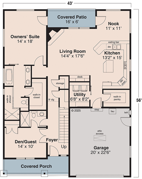 Main Floor Plan for House Plan #347742