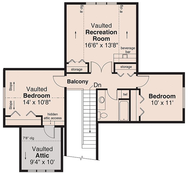 Second Floor Plan for House Plan #347742