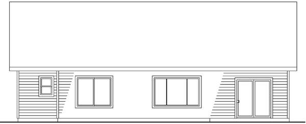 Rear Elevation for House Plan #348671