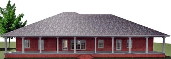 Rear Elevation for House Plan #431832