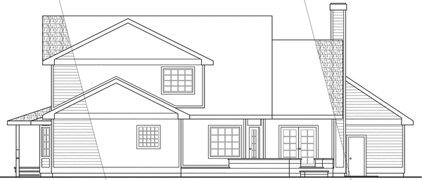 Rear Elevation for House Plan #341952