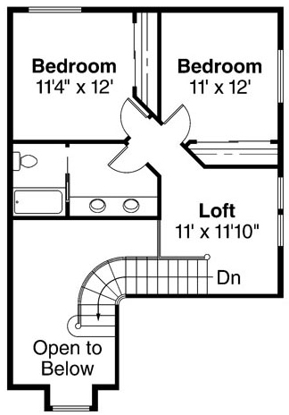 Second Floor Plan for House Plan #341952