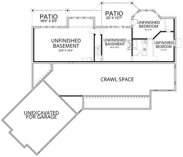 Basement Plan for House Plan #800803