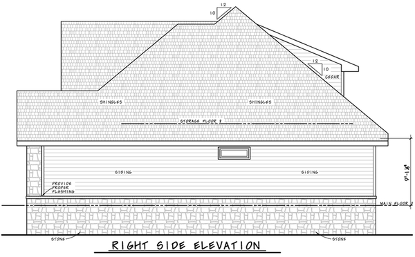 Right Elevation for House Plan #158451